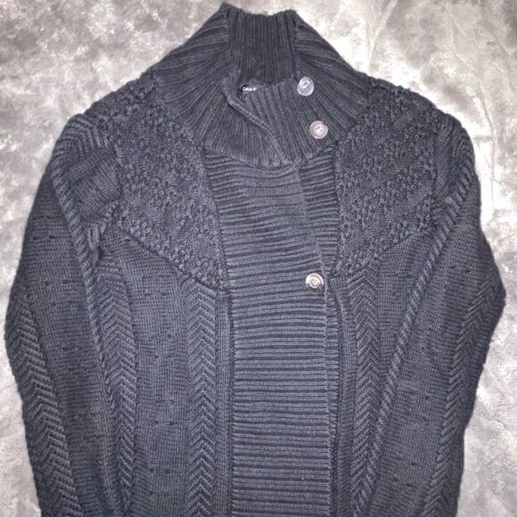 Calvin Klein Petite Long Black Sweater Size SP - Picture 4 of 7